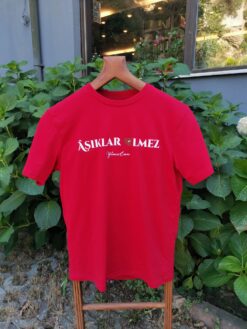 Aşıklar Ölmez – Yûnus Emre Tişörtleri – Kırmızı Süprem (İnce) Kumaş